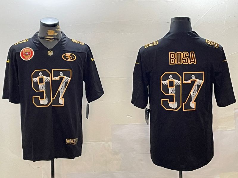 Men San Francisco 49ers 97 Bosa Black Fashion 2024 Nike Limited NFL Jersey style 14